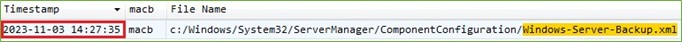 Windows-Server-Backup.xml Created - $MFT